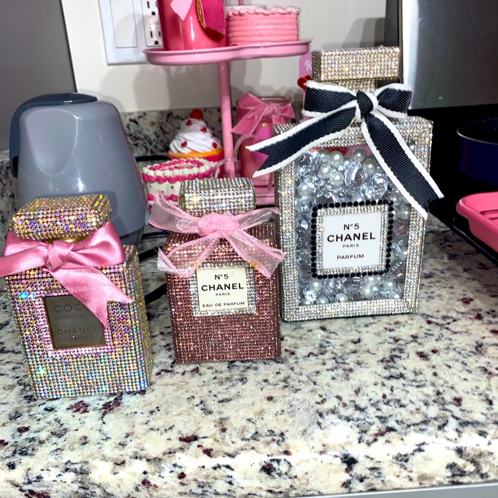 Blinged out Chanel perfume bottles ❤️